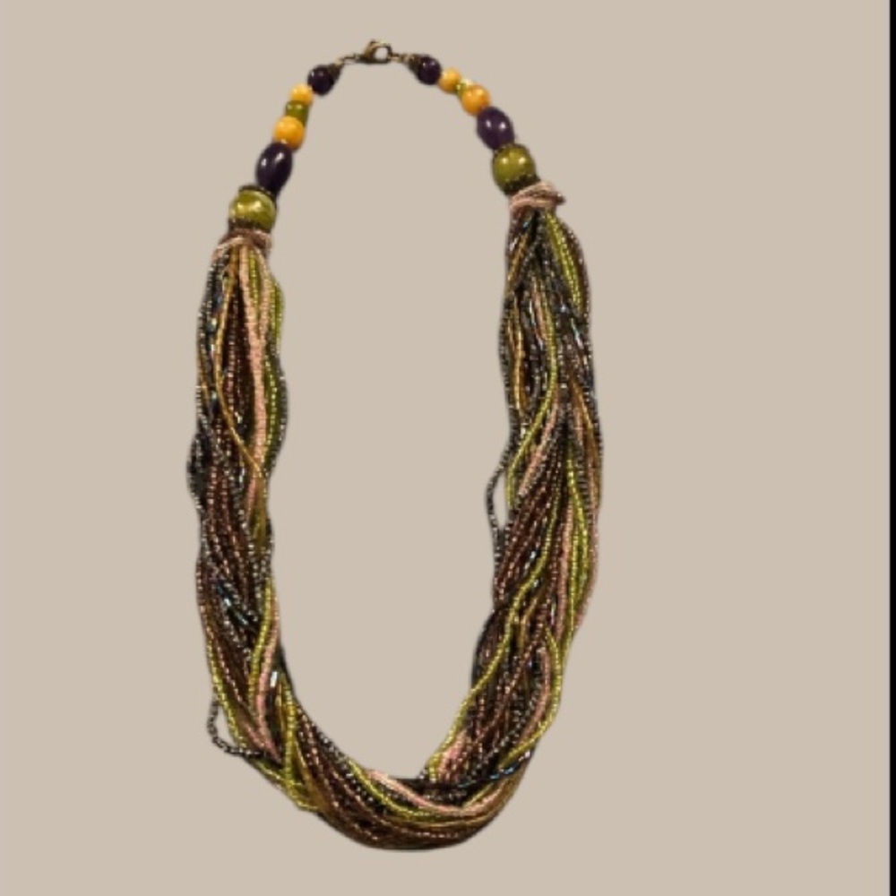 Multi-Stranded Beaded Necklace…Beautiful Colors !!!